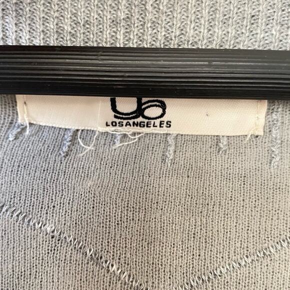 YA Los Angeles Gray Open Front Puff Detail Cardigan Size Medium - Picture 7 of 8